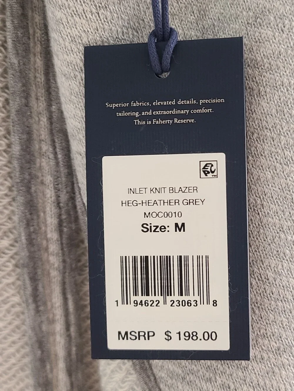 NWT Faherty Inlet Knit Blazer Jacket Men's Size M Heather Gray Unstructured